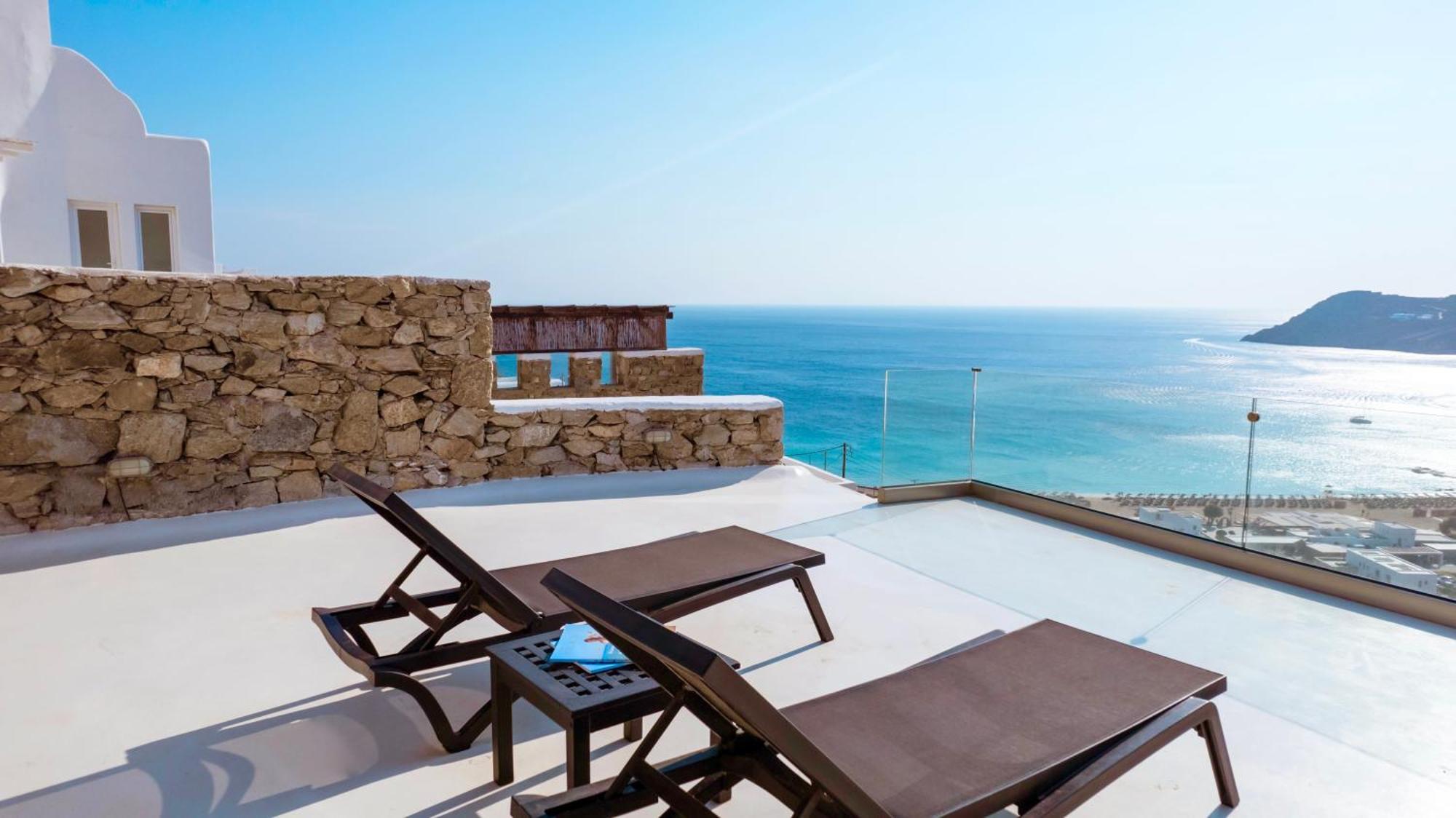 Mykonos TownElia House With Amazing View On The Beach Mykonos别墅 外观 照片